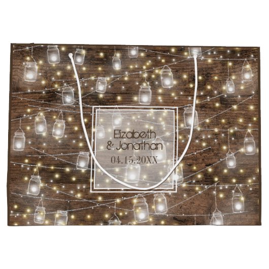 Rustic Mason Jar String Lights Romantic Groot Cadeauzakje (Achterkant)