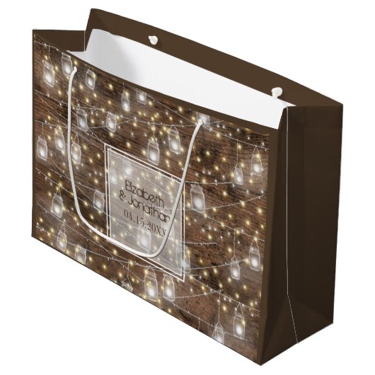 Rustic Mason Jar String Lights Romantic Groot Cadeauzakje (Voorkant Gekanteld)