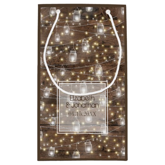 Rustic Mason Jar String Lights Romantic Klein Cadeauzakje (Achterkant)