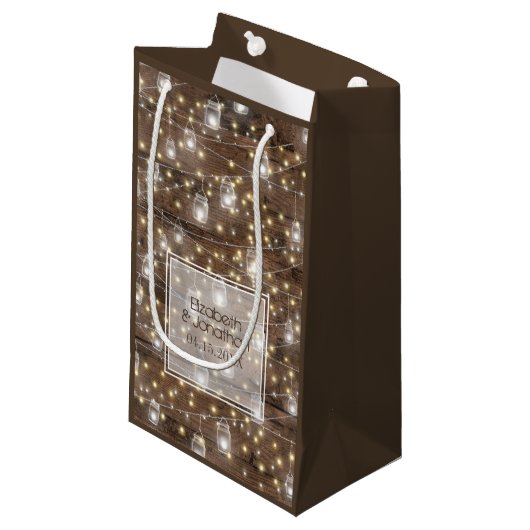 Rustic Mason Jar String Lights Romantic Klein Cadeauzakje (Voorkant Gekanteld)