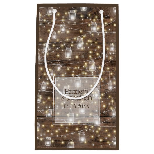 Rustic Mason Jar String Lights Romantic Klein Cadeauzakje (Voorkant)