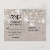 Rustic Mason Jar String Lights RSVP Uitnodiging Briefkaart (Achterkant)