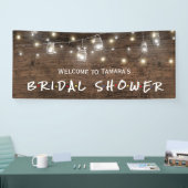 Rustic Mason Jar String Lights Vrijgezellenfeest B Spandoek (Beurs)