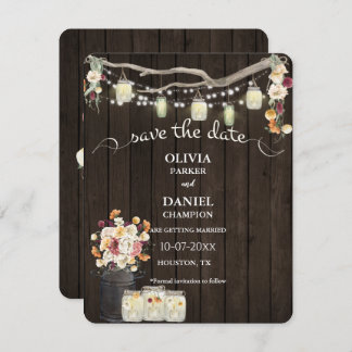 Rustic Mason Jar String Lights Waterverf Flowers