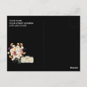 Rustic Mason Jar String Lights Waterverf Flowers Briefkaart (Achterkant)