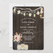 Rustic Mason Jar String Lights Waterverf Flowers Kaart (Voorkant)