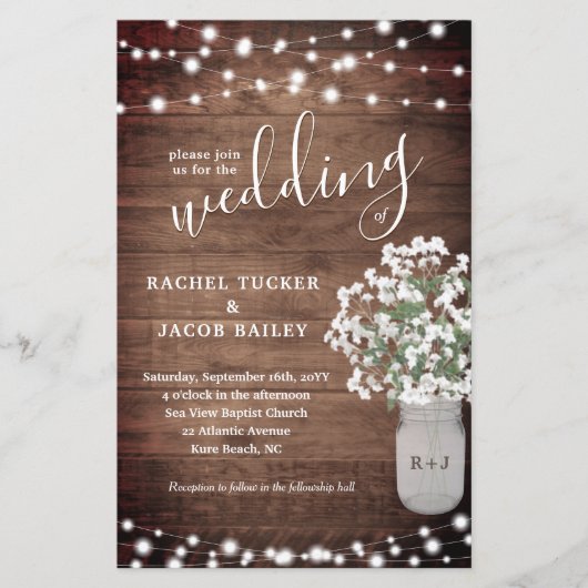 Rustic Mason Jar String Lights Wedding (Voorkant)