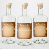 Rustic Mason Jar & String Lights Wedding Likeurfles Etiket (Flessen)