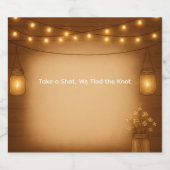 Rustic Mason Jar & String Lights Wedding Likeurfles Etiket (Enkel label)