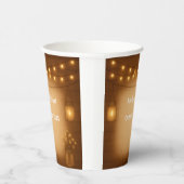 Rustic Mason Jar & String Lights Wedding Papieren Bekers (Rechts)