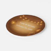 Rustic Mason Jar & String Lights Wedding Papieren Bordje (Gekanteld)