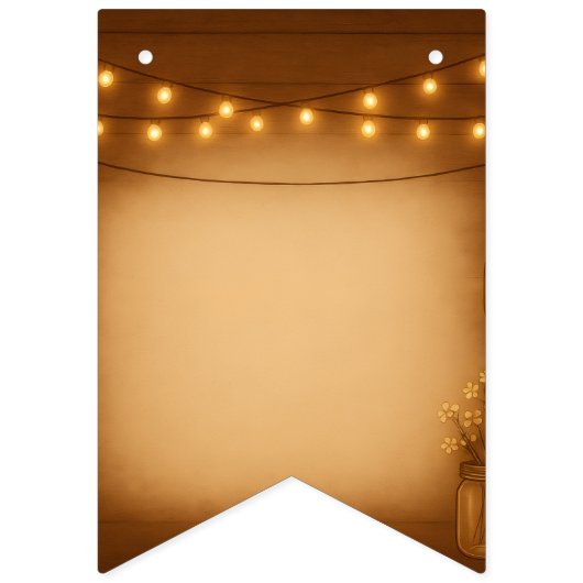 Rustic Mason Jar & String Lights Wedding Vlaggetjes (Tweede vlag)