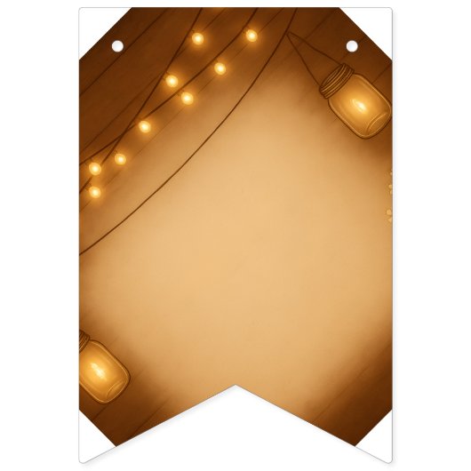 Rustic Mason Jar & String Lights Wedding Vlaggetjes (Eerste vlag)