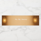 Rustic Mason Jar & String Lights Wedding Waterfles Etiket (Enkel label)