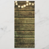 Rustic Mason Jar String of Lights Wedding Menu (Achterkant)