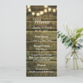 Rustic Mason Jar String of Lights Wedding Menu (Staand voorkant)