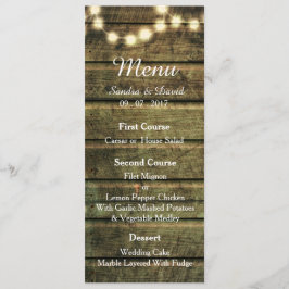 Rustic Mason Jar String of Lights Wedding Menu