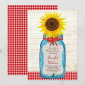 Rustic Mason Jar & Sunflower Bewaar de datum Save The Date (Voorkant / Achterkant)