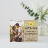 Rustic Mason Jar Sunflower Save the Date Aankondigingskaart (Staand voorkant)