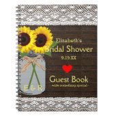 Rustic Mason Jar Sunflower Shower Book | Notitieboek (Voorkant)