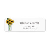 Rustic Mason Jar Sunflower Weddenlabel Etiket (Voorkant)