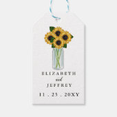Rustic Mason Jar Sunflower Wedding Cadeaulabel (Voorkant)