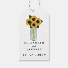 Rustic Mason Jar Sunflower Wedding Cadeaulabel