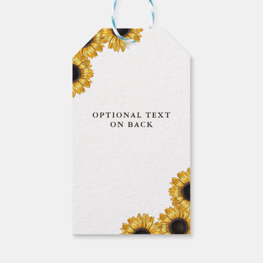 Rustic Mason Jar Sunflower Wedding Cadeaulabel (Achterkant)