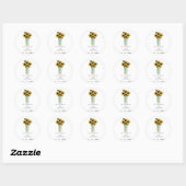 Rustic Mason Jar Sunflower Wedding Ronde Sticker (Vel)