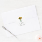 Rustic Mason Jar Sunflower Wedding Ronde Sticker (Envelop)