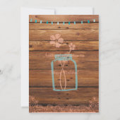 Rustic Mason Jar Sweet 16 Verjaardag Uitnodigen Kaart (Achterkant)