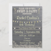 Rustic Mason Jar Sweet 16Birthday Party Uitnodigen Kaart (Voorkant)