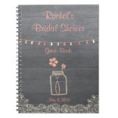Rustic Mason Jar Vrijgezellenfeest notebook Coral Notitieboek (Voorkant)