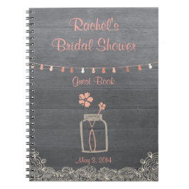 Rustic Mason Jar Vrijgezellenfeest notebook Coral Notitieboek