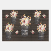 Rustic Mason Jar Waterverf Pesonalized Wedding Wr Inpakpapier Vel (Voorkant)
