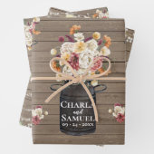 Rustic Mason Jar Waterverf Pesonalized Wedding Wr Inpakpapier Vel (In situ)