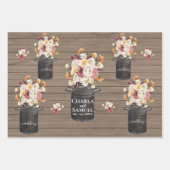 Rustic Mason Jar Waterverf Pesonalized Wedding Wr Inpakpapier Vel (Voorkant)