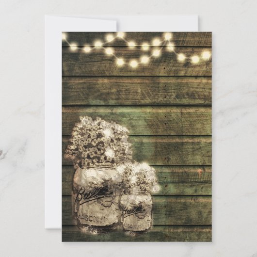 Rustic Mason Jar Wedding Bedankt (Achterkant)