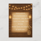 Rustic Mason Jar Wedding Details Invoegen Informatiekaartje (Achterkant)