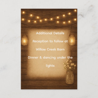 Rustic Mason Jar Wedding Details Invoegen Informatiekaartje