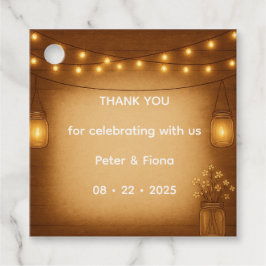 Rustic Mason Jar Wedding Favoriet Label