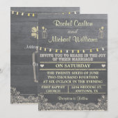 Rustic Mason Jar Wedding Invitation 2 Kaart (Voorkant / Achterkant)