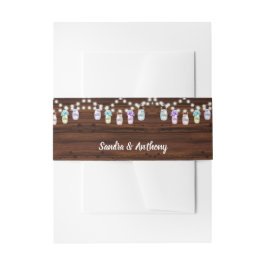 Rustic Mason Jar Wedding Invitation Belly Band Uitnodigingen Wikkel