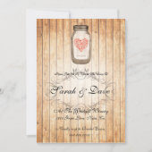 Rustic Mason Jar Wedding Invitation Kaart (Voorkant)