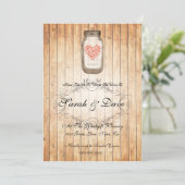 Rustic Mason Jar Wedding Invitation Kaart (Staand voorkant)