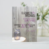 Rustic Mason Jar Wedding Invitation Sjabloon Kaart (Staand voorkant)