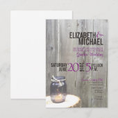 Rustic Mason Jar Wedding Invitation Sjabloon Kaart (Voorkant / Achterkant)