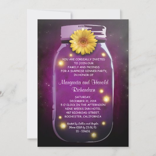 Rustic Mason Jar Wedding Jubileum Kaart (Voorkant)