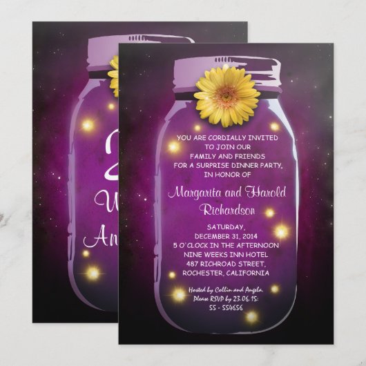 Rustic Mason Jar Wedding Jubileum Kaart (Voorkant / Achterkant)