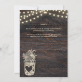 Rustic Mason Jar Wedding nodigt DIGITAL en Print u Kaart (Achterkant)